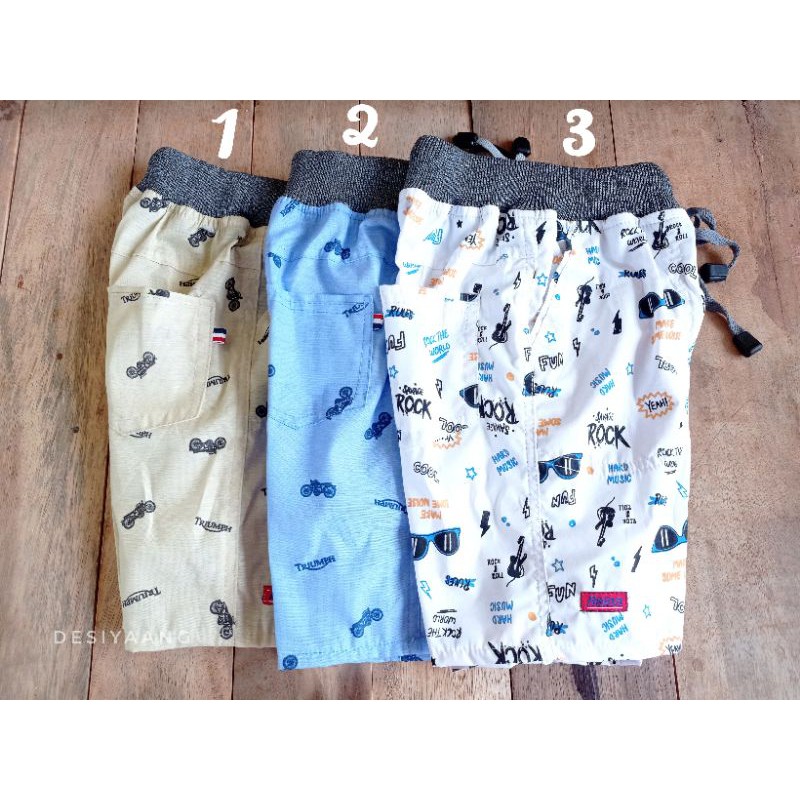 Celana Pendek Anak Laki Laki Rib Motif Usia 3 4 5 6 Tahun