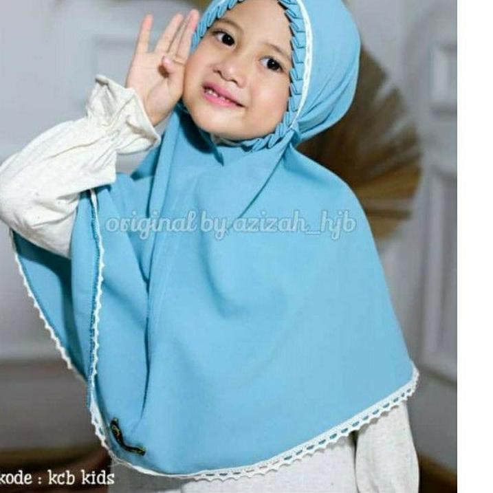 （DIKIRIM DARI JAKARTA） Jilbab Anak KCB Instan Kriwil Lipit Renda Dobel Hijab Anak Bergo Tali Diamond