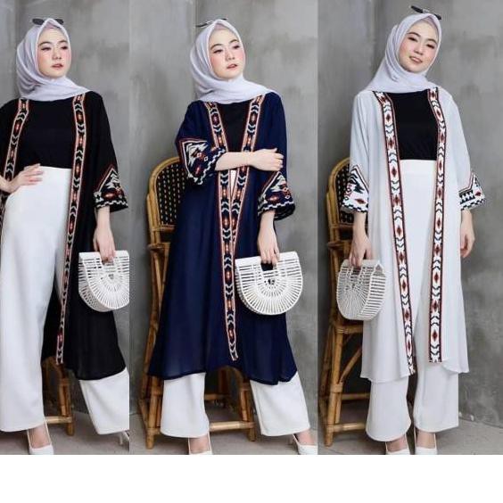 【Top Seller】 k-54 * Etnic BOHEMIAN DUBAI LONG CARDI BORDIR 