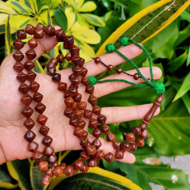 Grosir 5 pcs tassbih 99 kokka kaukah wajik rumbai 8,5 mm coklat