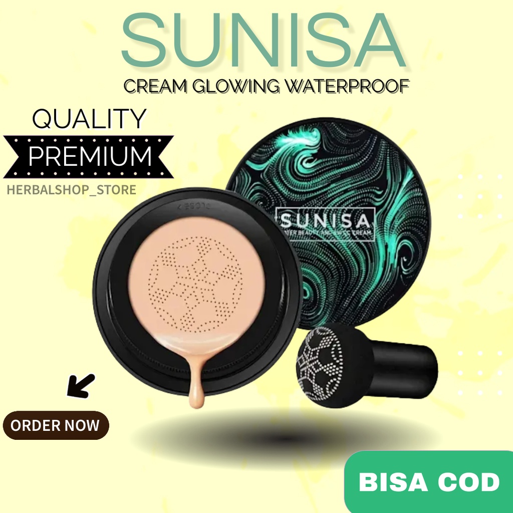 Bedak SUNISA CUSHION waterproof original anti air 100% bpom asli cc cream glowing foundation