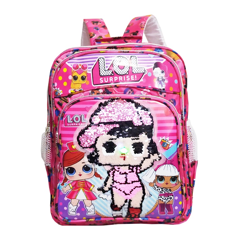 Tas Anak Ransel SEQUIN LOL - Tas Ransel Anak Sekolah SD Usap Karakter LOL