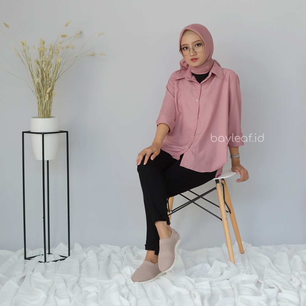 KEMEJA WANITA BASIC SHIRT LEA BY BAYLEAF.ID