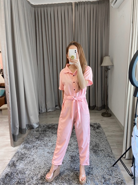 Jumpsuit casual wanita panjang  lengan pendek / jumpsuit busui ( K 456  )