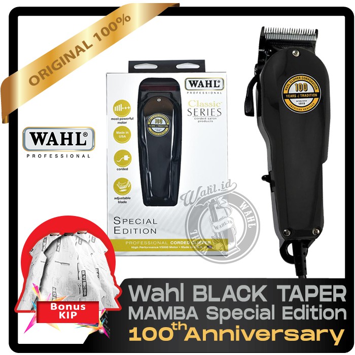 Hair Clipper Wahl Super Taper Black 100th Limited Edition Wahl Clipper Super Taper Black Original
