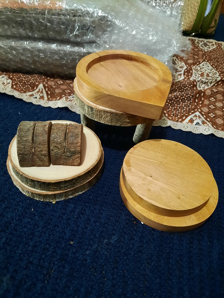 Wooden Coaster Tatakan Gelas Kayu Unik 003 Tatakan Cangkir Kopi Coffee