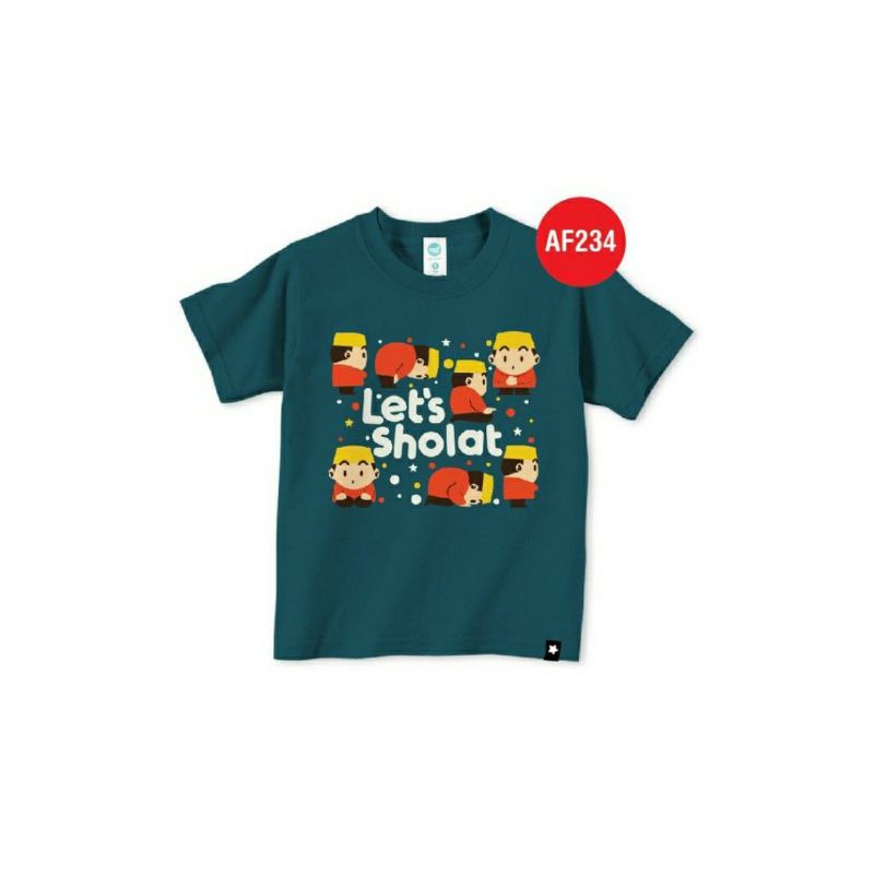 Kaos anak Afrakids AF234 &quot;Lets Sholat&quot; Lengan Pendek