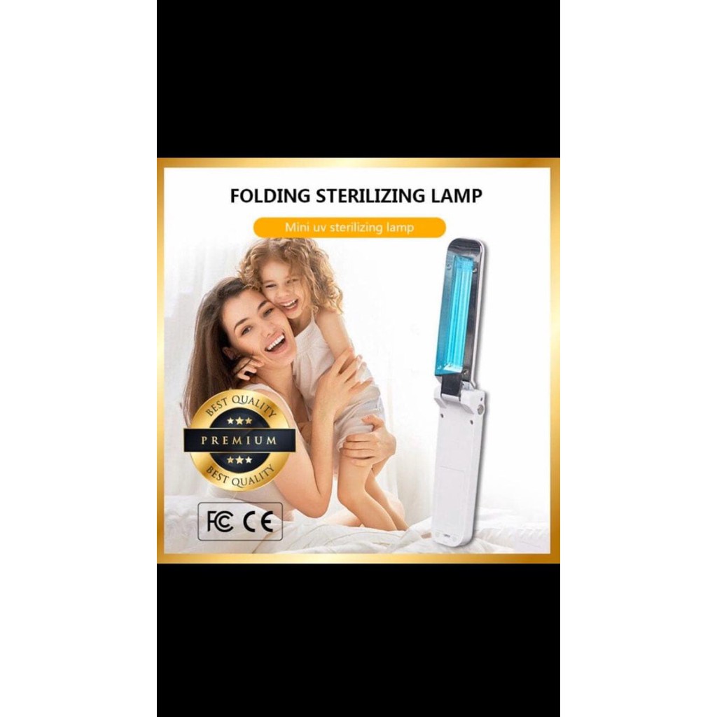 PORTABLE FOLDING UVC STERILIZER LAMP 254NM WITH OZONE LAMPU ULTRAVIOLET PORTABEL 254 NM SAFETY MODE