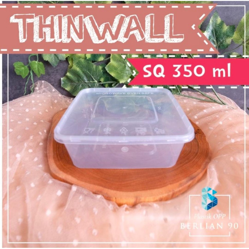 ( ECER ) Thinwall Cup SQ 350 ml Plastik Tebal / Kotak Makan Foodgrade / Food Container Kotak Makan /