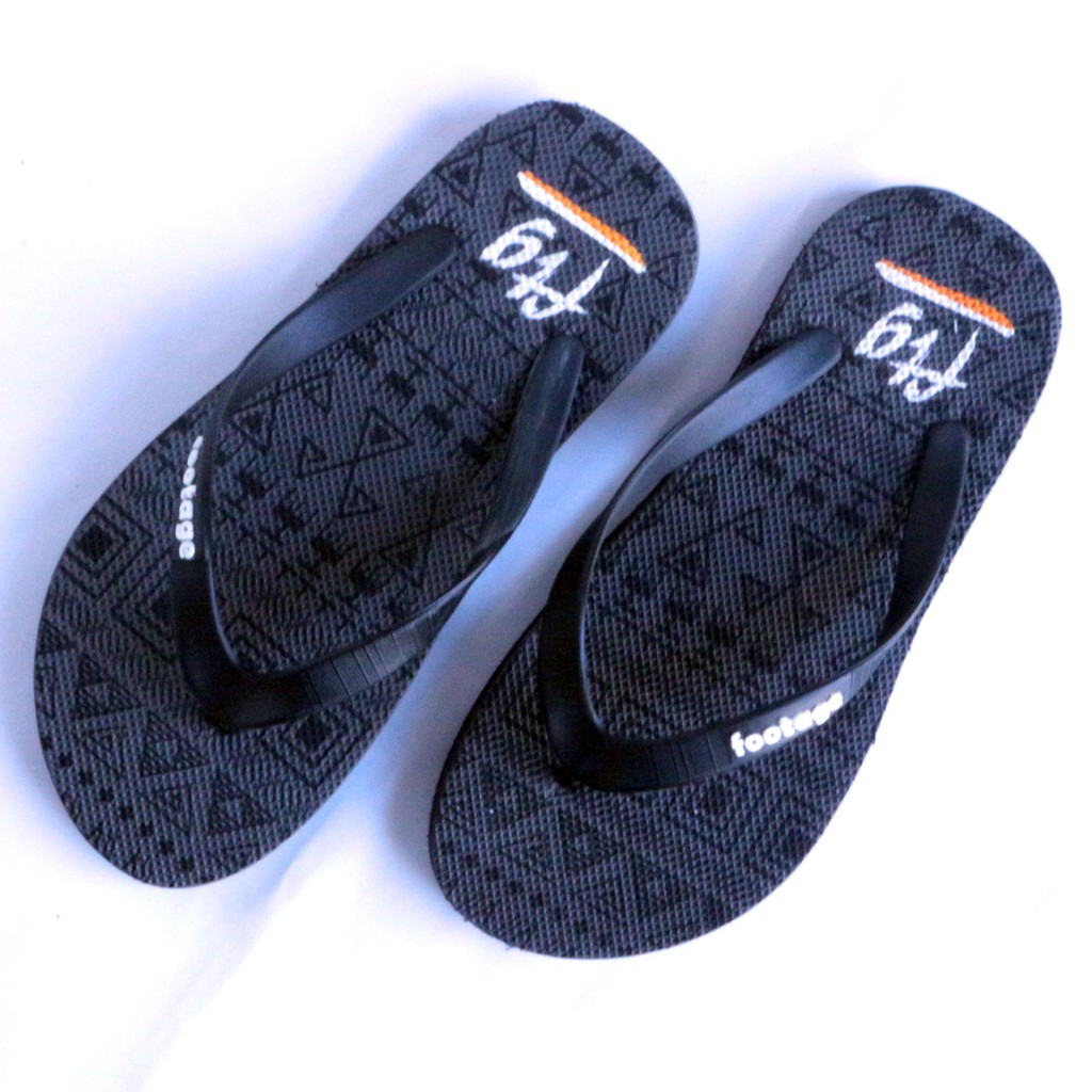 Sandal Japit Distro Cowok Cewek | Sendal Jepit Casual Karet Pria Wanita Footage JP-03