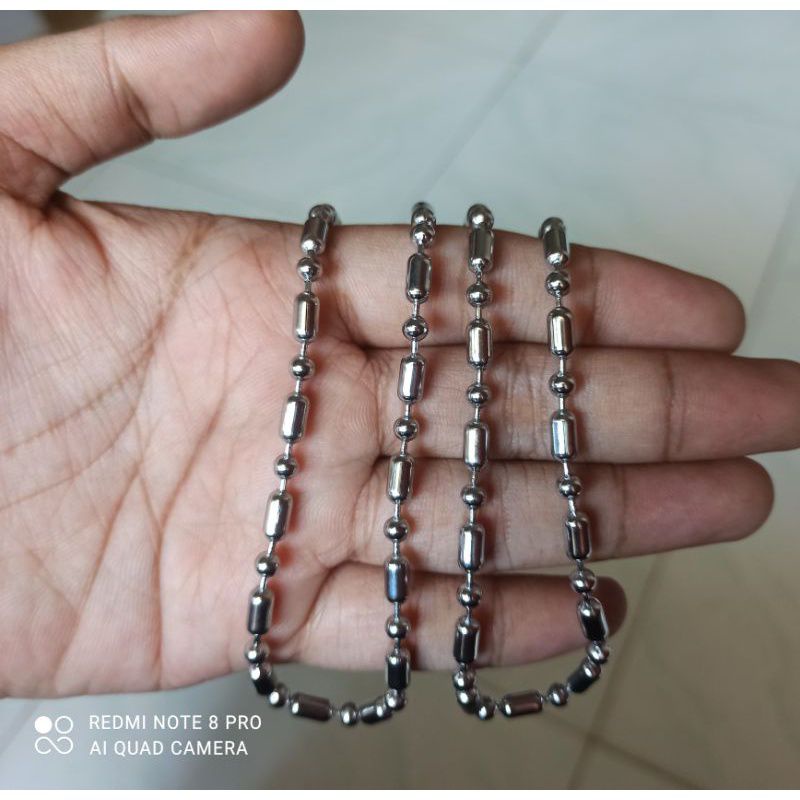 KALUNG TITANIUM BIJI LADA BAMBU PANJANG 75 CM KALUNG PRIA WANITA