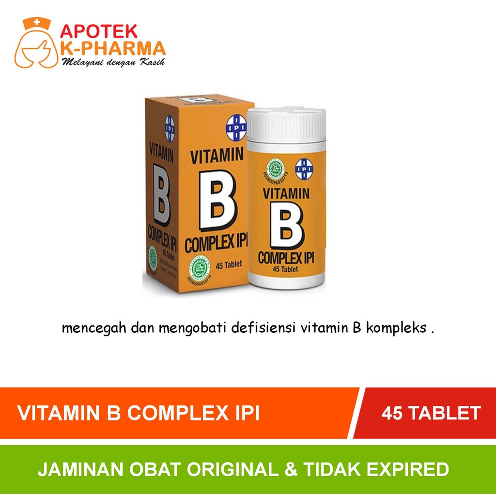 Jual Vitamin B Complex IPI Isi 45 Tablet Obat Original Supra | Shopee ...