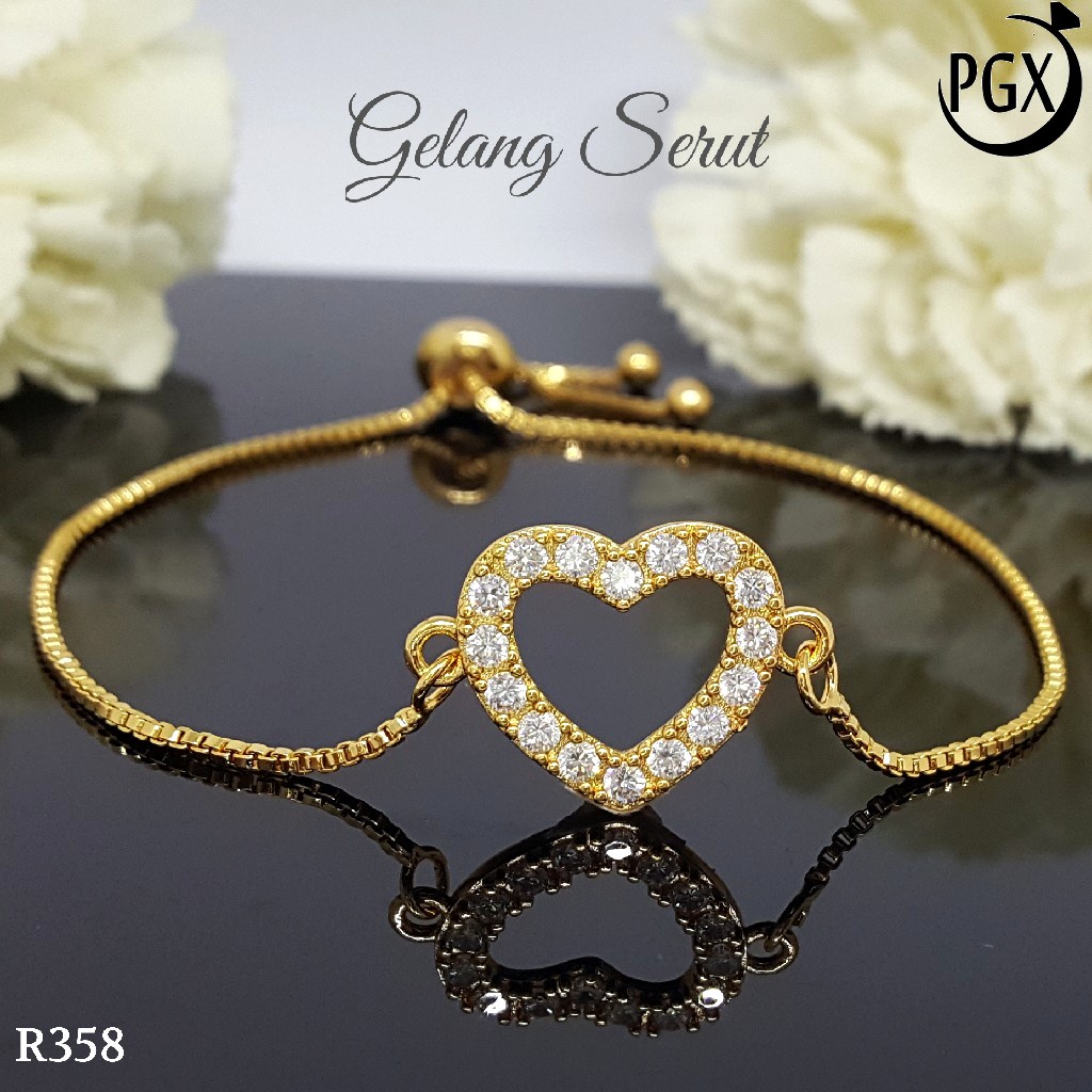 PGX Gelang Serut Xuping Wanita Perhiasan Lapis Emas Aksesoris Fashion Premium R358