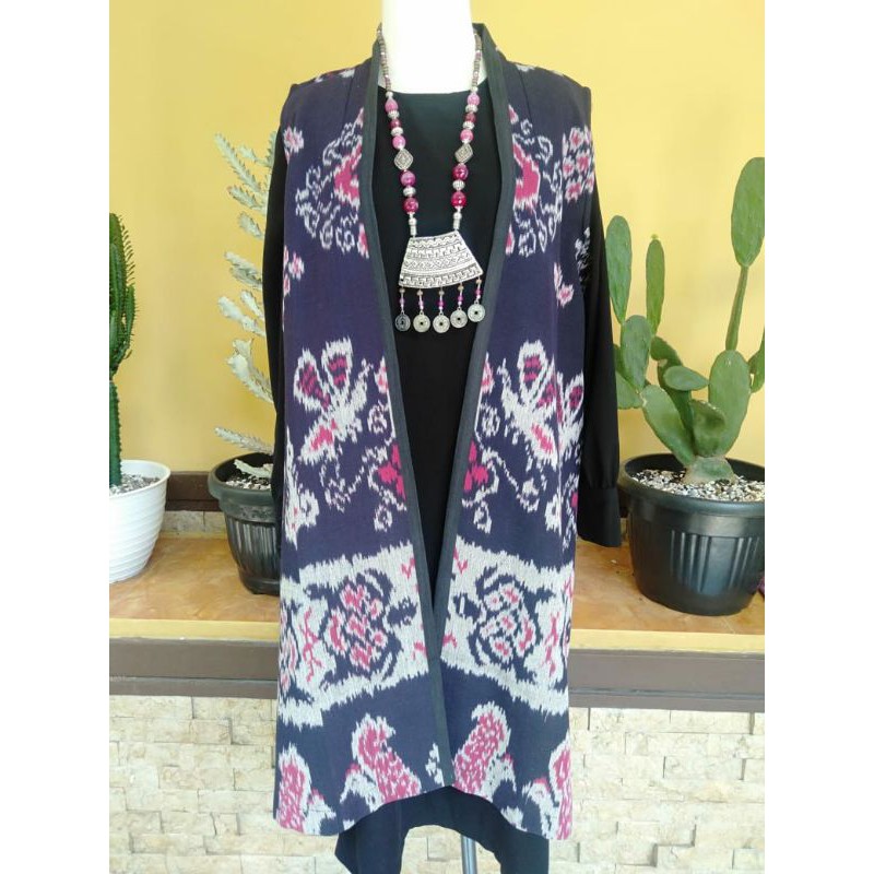 outer tenun tanpa lengan / outer tenun