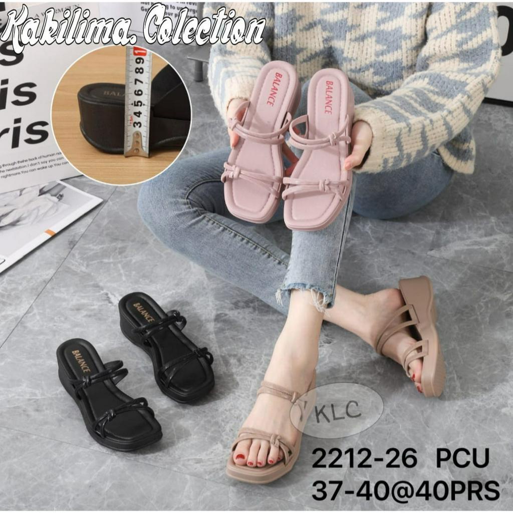 Sansal wedges wanita sandal karet jelly perempuan balance 2212-26