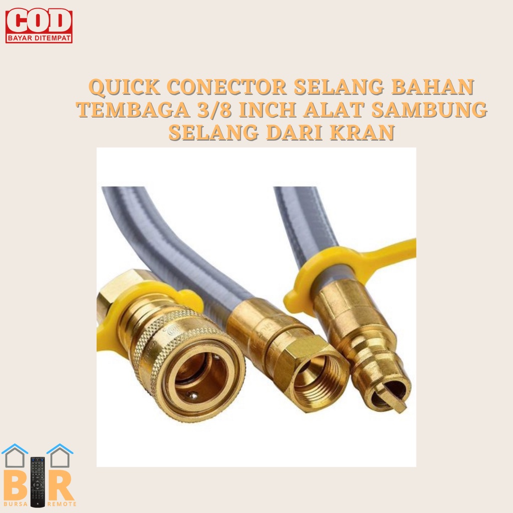 QUICK CONECTOR SELANG BAHAN TEMBAGA 3/8 INCH ALAT SAMBUNG SELANG DARI KRAN