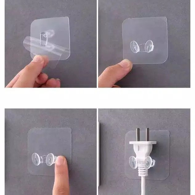 Gantungan Colokan Kepala Steker Listrik / Transparan Power Plug Hook / Hook Steker Gantungan Colokan