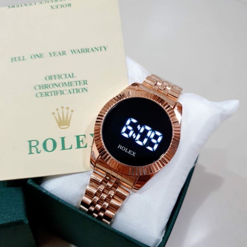 Jam Tangan Digital Wanita &amp; Pria Rolex S650 LED Full Set Free Box Rolex &amp; Baterai