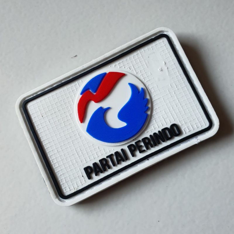 patch rubber logo partai perindo/persatuan indonesia/tempelan emblem karet velcro