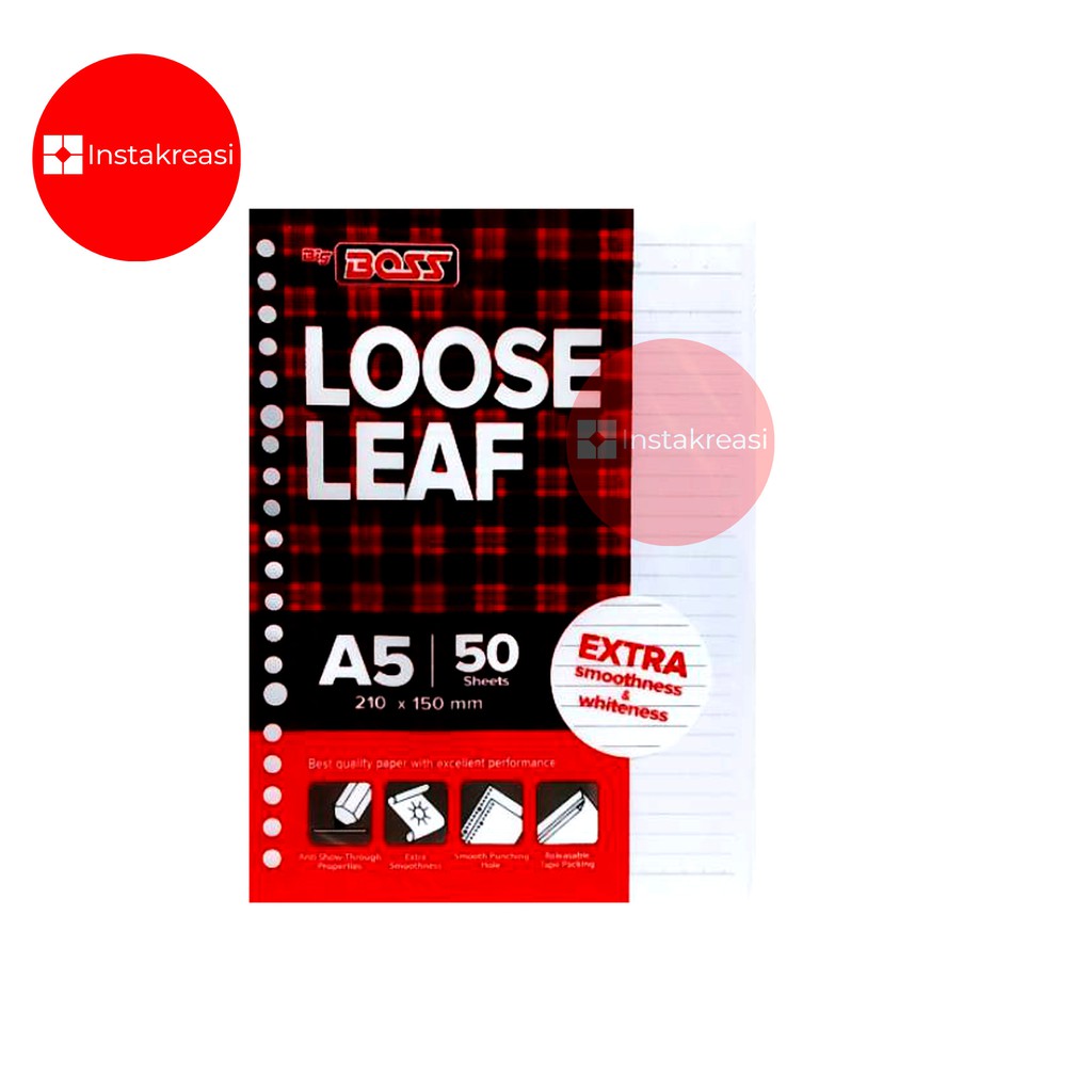 

Loose Leaf Isi Kertas File Binder Big Boss A5 50 Lembar