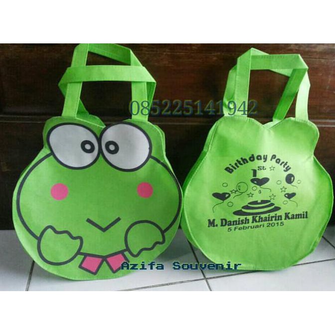

Tas Souvenir Ulang Tahun Anak Jinjing Kepala Kartun + Sablon Nama