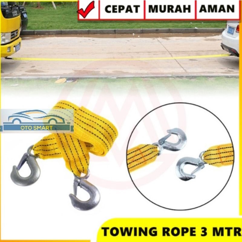 Tali Derek Mobil Towing Emergency Car Tow Rope 3 Meter 3 ton