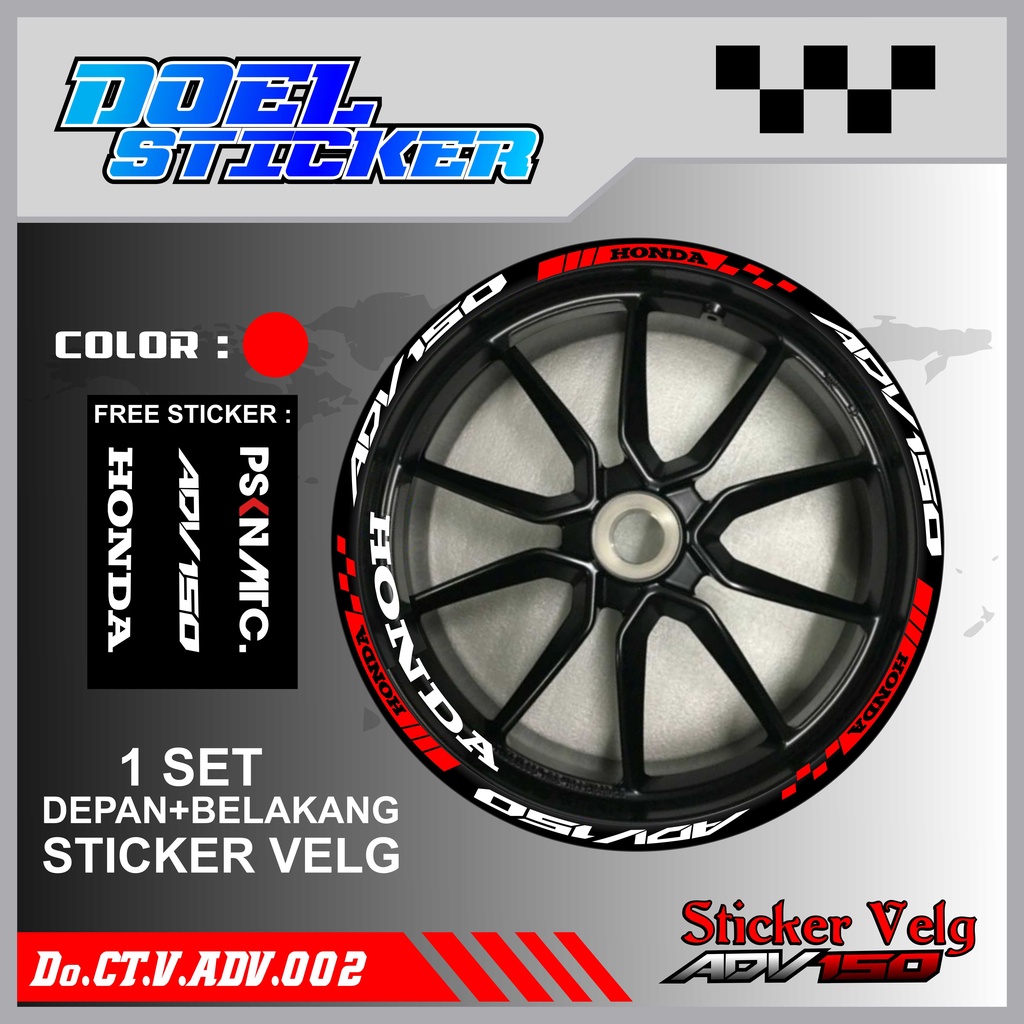 STICKER CUTTING LIST VELG HONDA ADV 150 VARIASI MOTOR DOEL 002