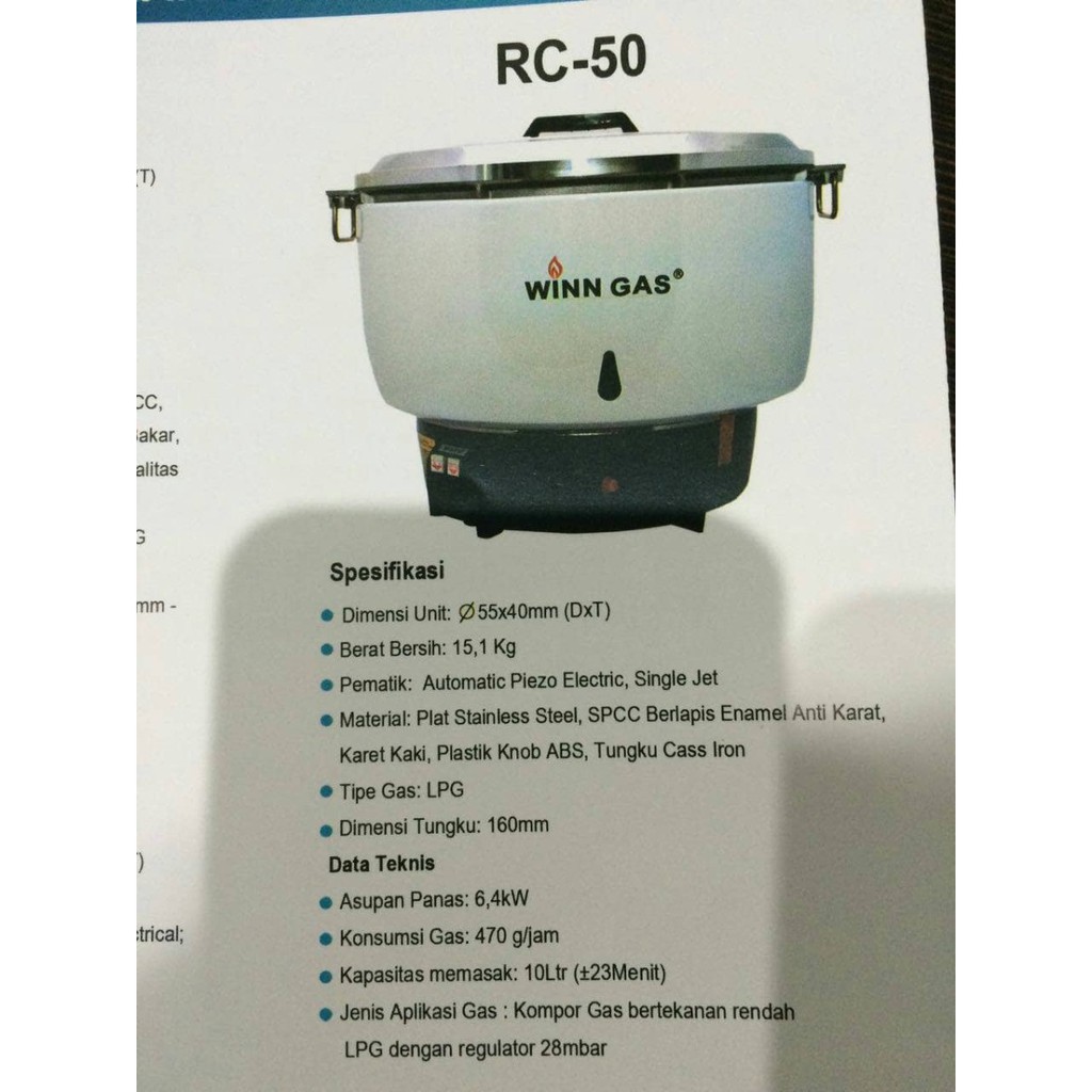 Winn Gas , Win Gas , Rice Cooker , Magicom , Magi Com , RC50 10liter