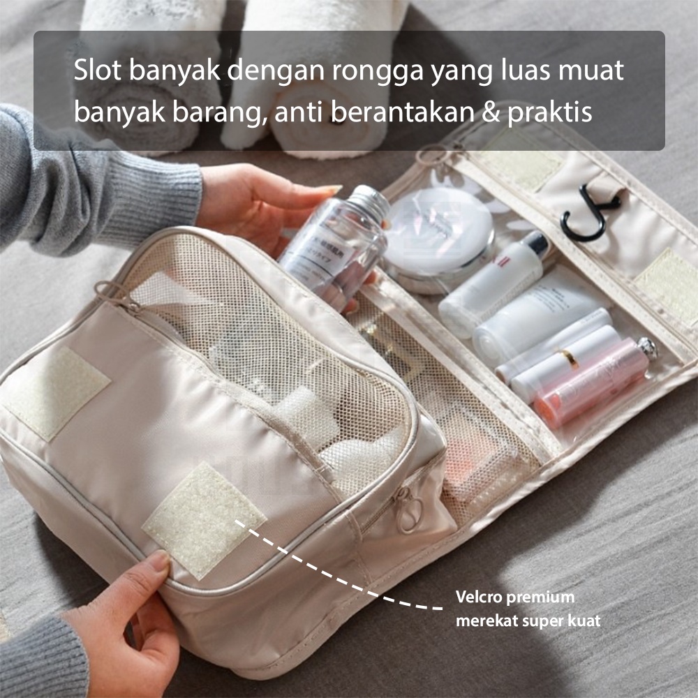 HUGO Tas Penyimpanan Kosmetik Tas Makeup Aksesoris Multifungsi Travel Bag Pouch Makeup Organizer