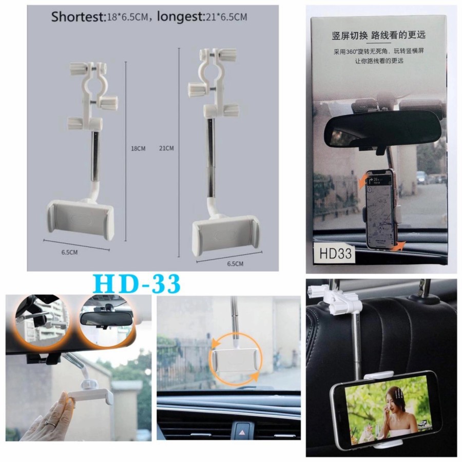 Car Phone Holder HD33 Holder Mobil Spion Jok Mobil 360 Derajat