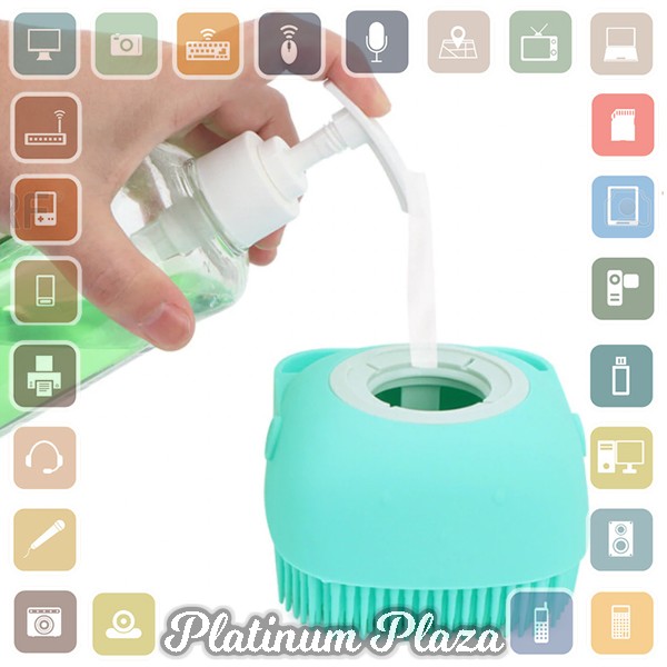 BWOHOPS Sikat Mandi Badan Bath Brush Soft Silicone with Soap Container 80ml - LDS17 - Tosca`43RO64-