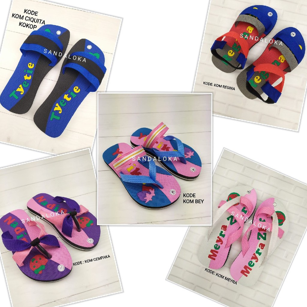 [PO] Sandal Nama | custom nama | sandal wudhu nama | Sandal anak TK SD SMP | sandal sekolah