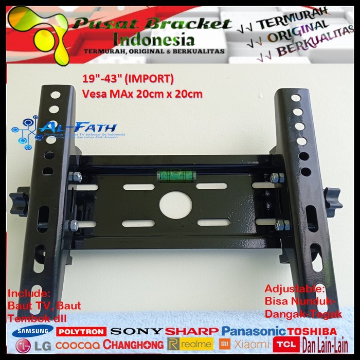 Bracket TV PANASONIC 19 s/d 43 inch IMPORT QUALITY Garansi 100% cocok