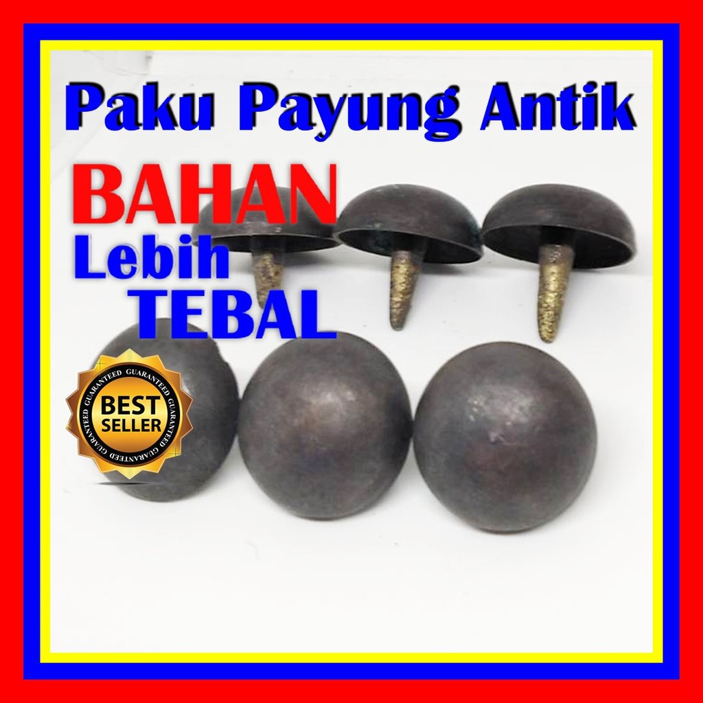 GROSIR Paku Payung Antik Diameter 3cm Cembung Antiq Hiasan Pintu Rumah Gebyok Kuno Antik Emas
