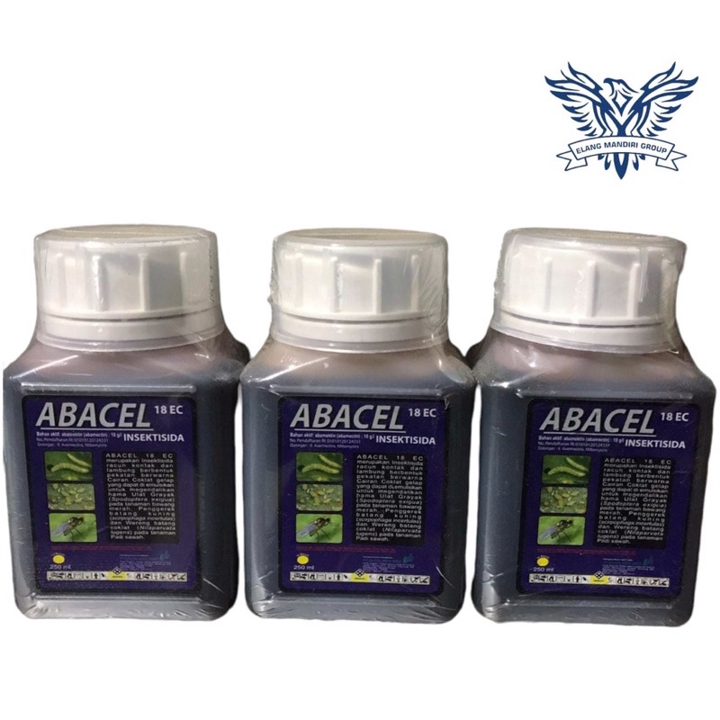 Abacel 18 EC 250 ML Bahan Aktif Abamectin 18 g/l Insektisida Kontak Obat Pestisida Hama Trip Trips Ulat Grayak Agrimec 18 EC Stadium 18 EC Demolish 18 EC Avjunsu 18 EC