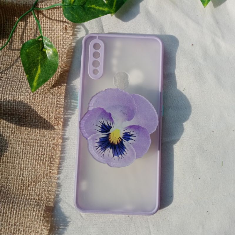 BLUME POPSOCKET PURPLE LILAC PANSY POPSOCKET BUNGA AKRILIK ACRYLIC