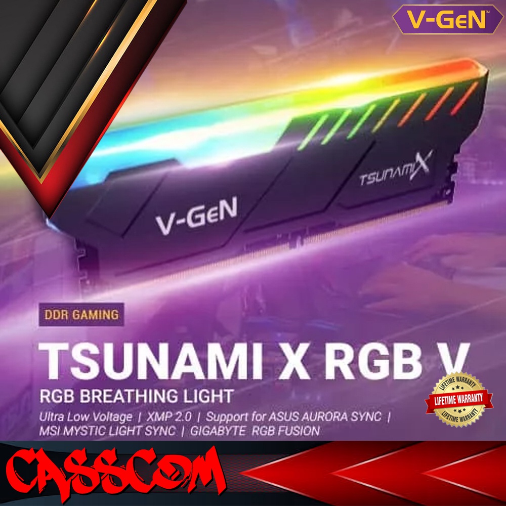 RAM DDR4 V-GeN TSUNAMI X 16GB 3600MHz CL18-22 (2X8GB) RGB-V GAMING OC