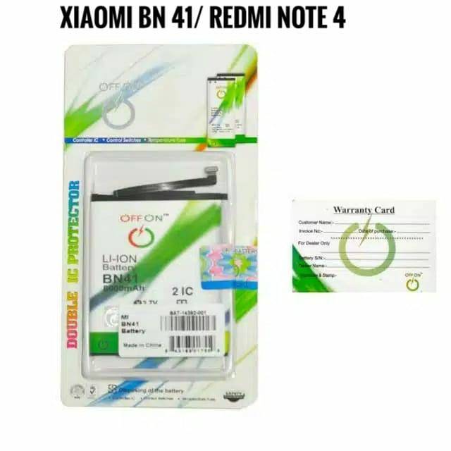 Baterai Batre Double Power OFFON Xiaomi BN41 Redmi Note 4 Battery Xiaomi BN 41 Redmi Note 4 Mediatek