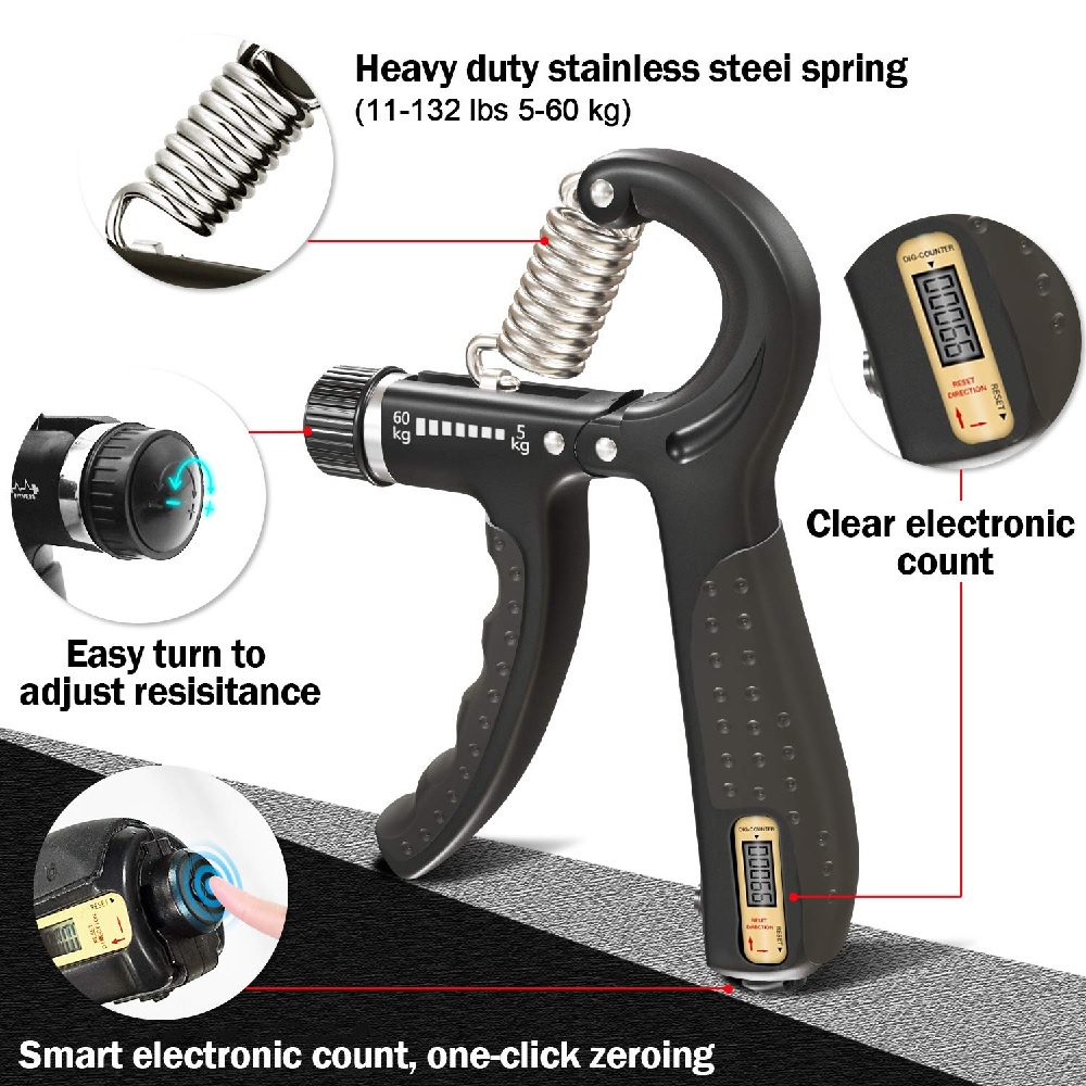 Hand Grip Strengthener 5-60 kg with Counter Latihan Kekuatan Genggam