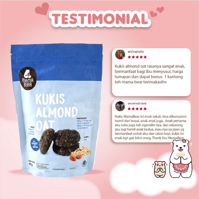 MAMA BEAR - KUKIS ALMOND OAT EXP 23 08 2023 - COOKIES ALMOND - KUE ALMOND - BOOSTER ASI - PELANCAR ASI