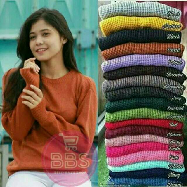 Roundhand sweater secker atasan wanita -NGROS