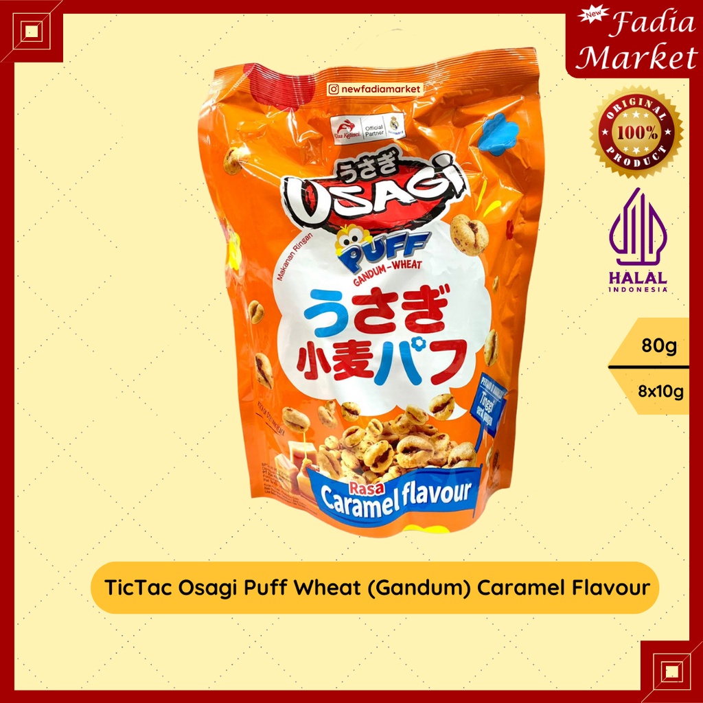 

Osagi Usagi Puff Wheat Caramel Flavour [Cemilan Gandum Rasa Karamel] [80g - 8x10g]