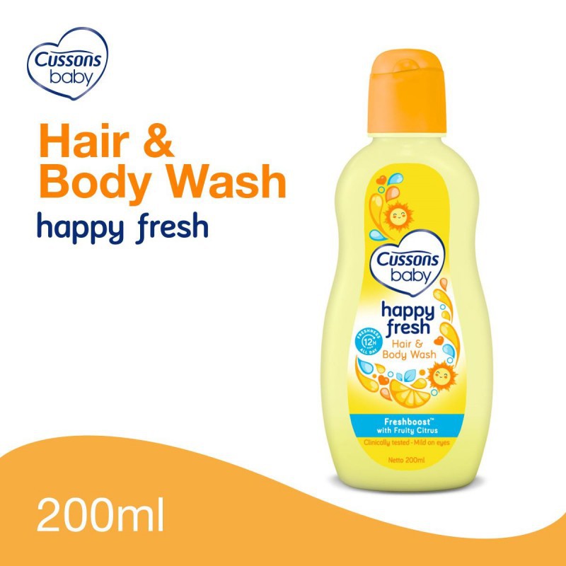 CUSSONS BABY HAIR &amp; BODY WASH HAPPY FRESH 200ML / SABUN BAYI