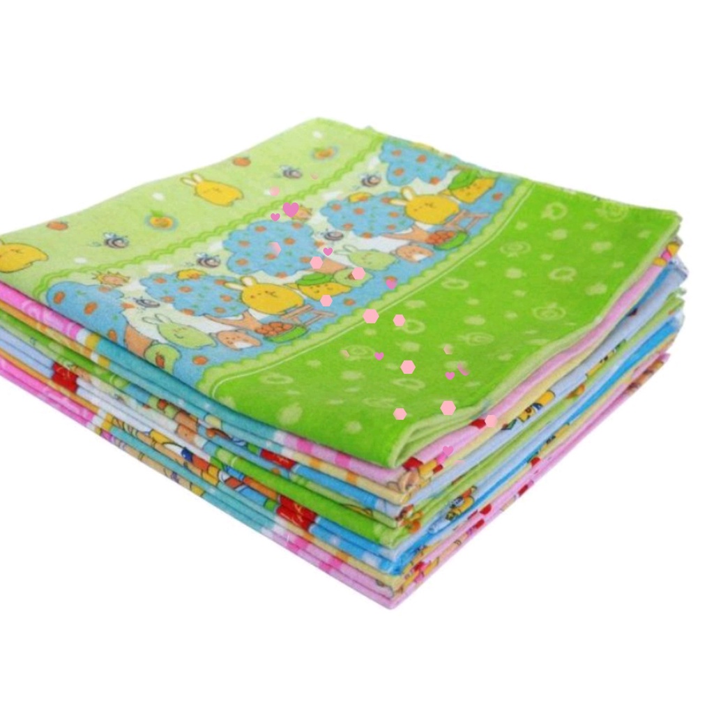 1/2 Lusin Bedong Kotak / Selimut Bayi Katun Flanel 90 x 70 pernel 6 pc