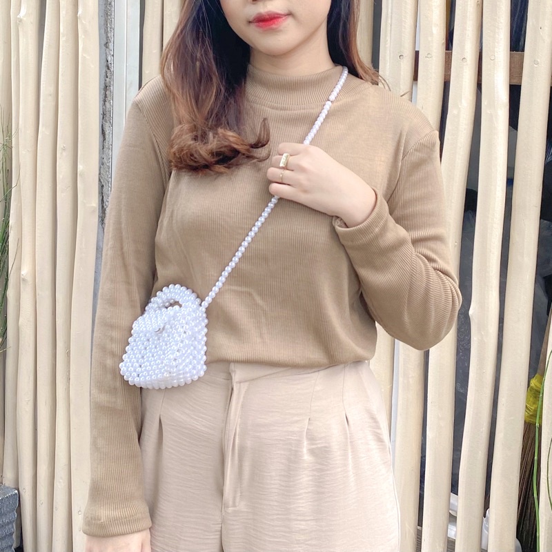 INNER KNIT LENGAN PANJANG TURTLENECK DENGAN BAHAN RIB KNIT SUPER STARCH DAN TIDAK PANAS