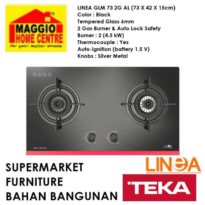 KOMPOR GAS TANAM 2 TUNGKU - KOMPOR TANAM - KOMPOR TANAM GLM 732G AI - LINEA by TEKA