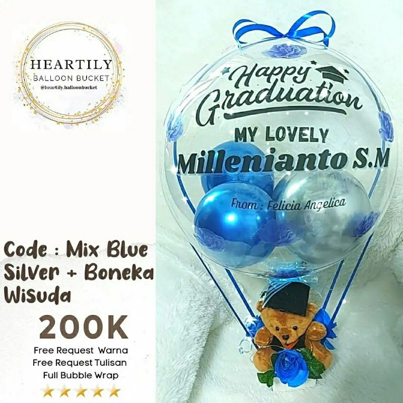 [READY JAKARTA 1HARI JADI] Buket Balon Balloon Bucket Balon Wisuda Snack Balloon Bucket Bunga Snack