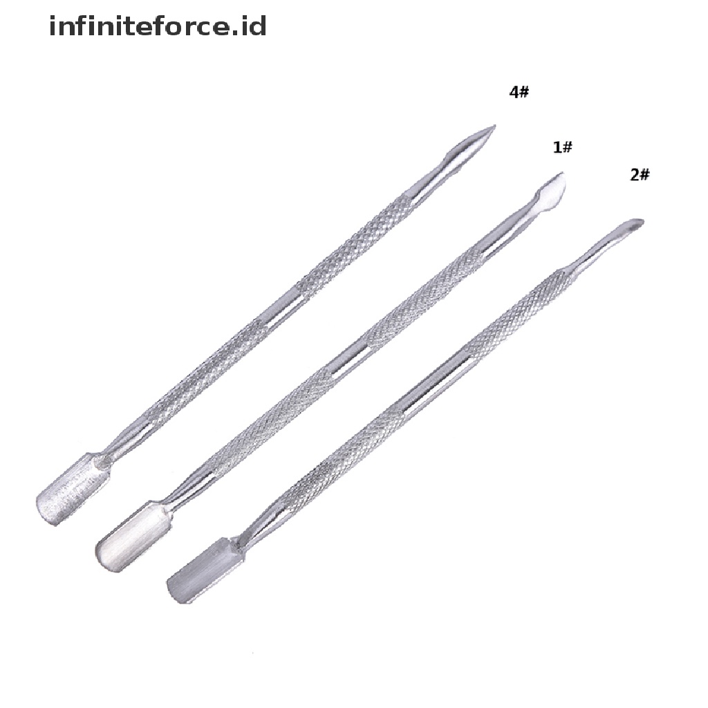 Infiniteforce.id Alat Pendorong Kutikula Bahan Stainless steel Untuk Manicure / Pedicure