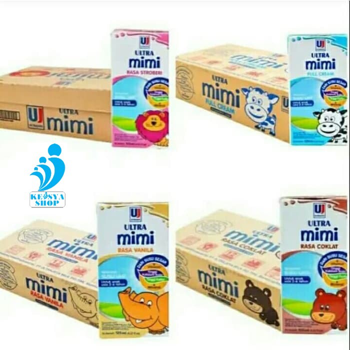 Ultra Mimi UHT 125mL [40 pcs/ 1 karton] (Cokelat / Full Cream / Strawberry / Vanila)