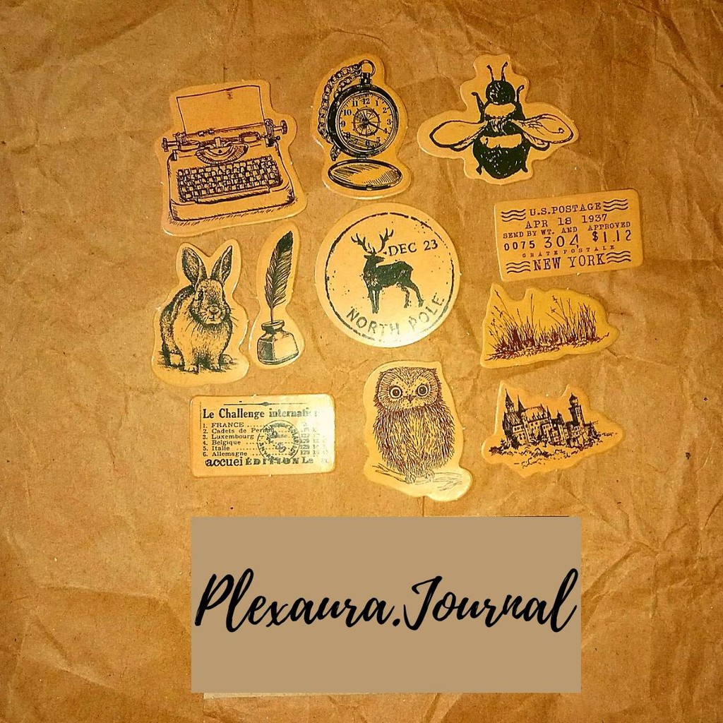 

Sticker 10 Pcs DIY cute vintage Korean Style Scrapbook Journal Murah Lucu Jabodetabek Bogor Ecer